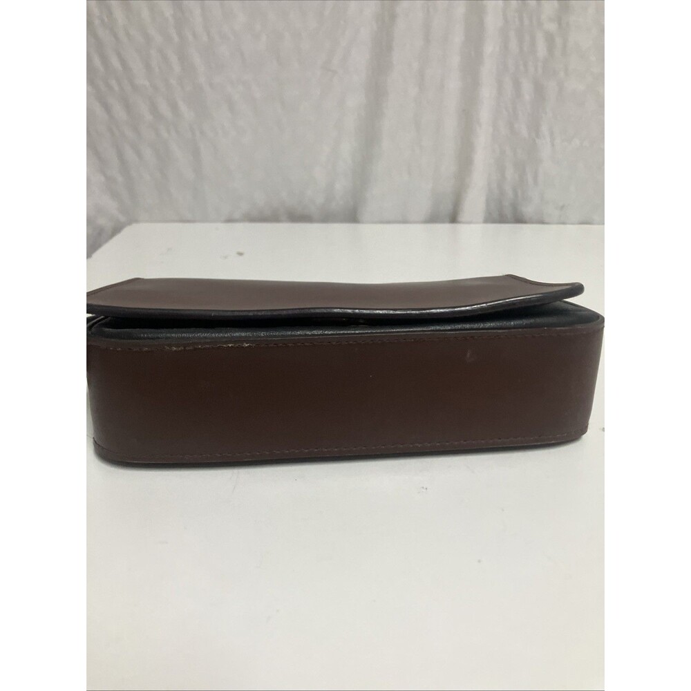 Mondani New York Faux Leather Shoulder Bag Brown Black Flap Purse - Picture 6 of 12